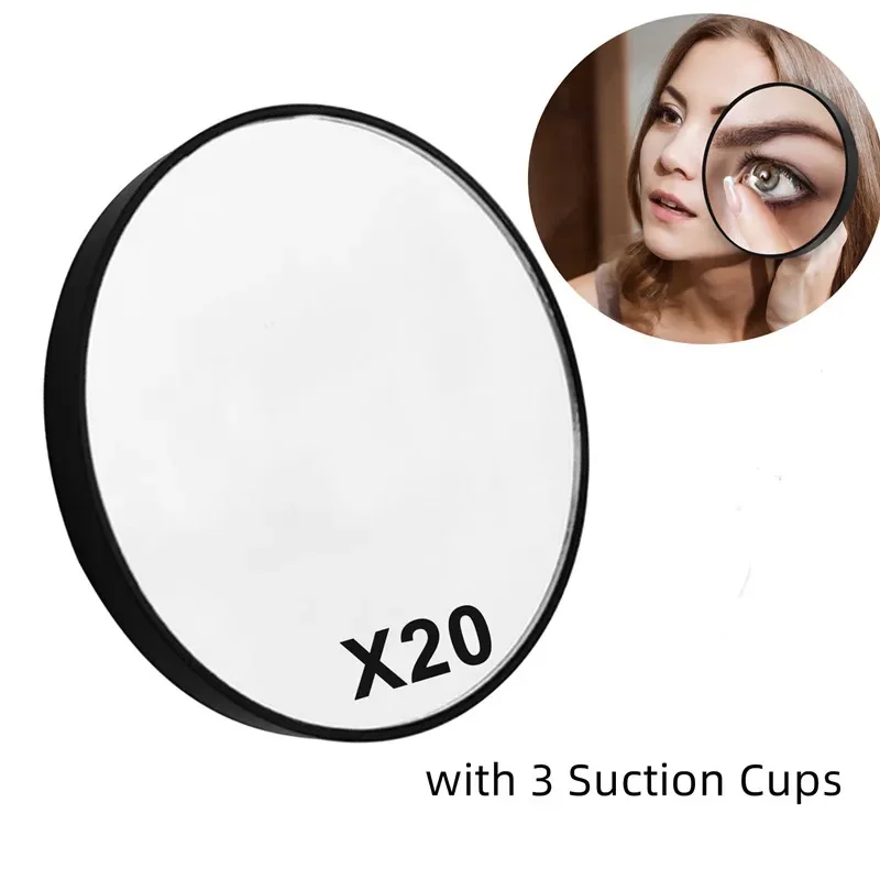 20X Magnifying Mirror With 3 Suction Cups Portable Travel Mini Makeup Mirror Round Mirror Magnification Cosmetics Beauty Tools