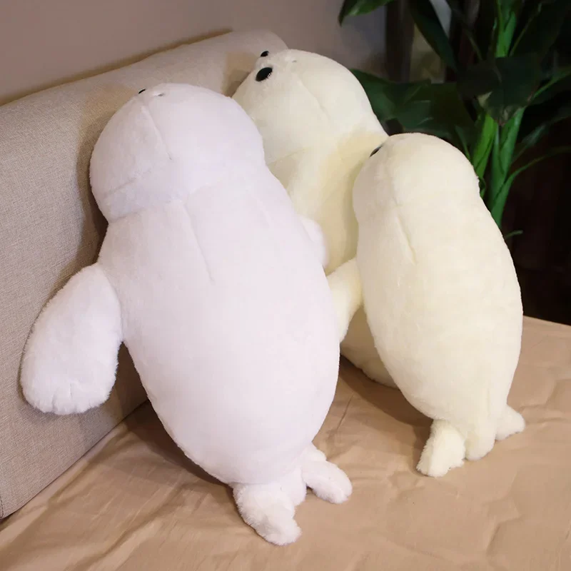 50/60cm Cute White Seal Plush Toy Lifelike Stuffed Marine Life Seal Soft Doll Simulation Seal Pillow Kids Toys Birthday Gift