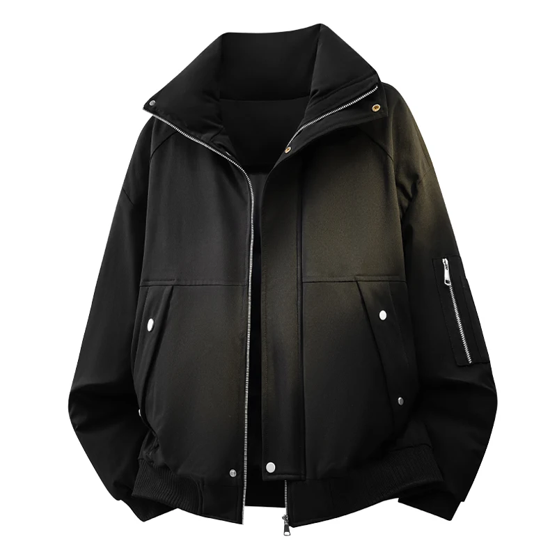 

Loose Fit Men's Cotton Jaet Youth Trendy Autumn Winter Outerwear ort Sle oulder Drop Sve Polyester Fiber