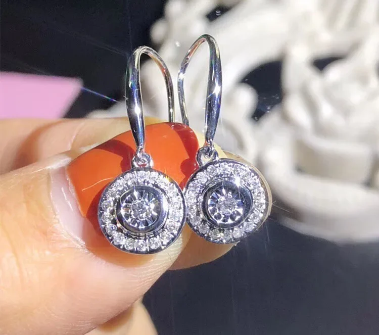 Fashion Female Earring Sterling SIlver Needle Round AAA Zircon Heart Arrow Earrings for Women Oorbellen Boucle D'oreille Femmes