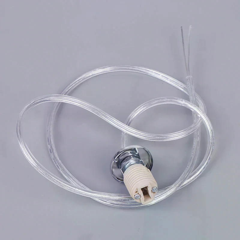 G9 Ceramic Lamp Holder Socket Base With Wire Hanging Threaded For LED Light Bulb Lighting