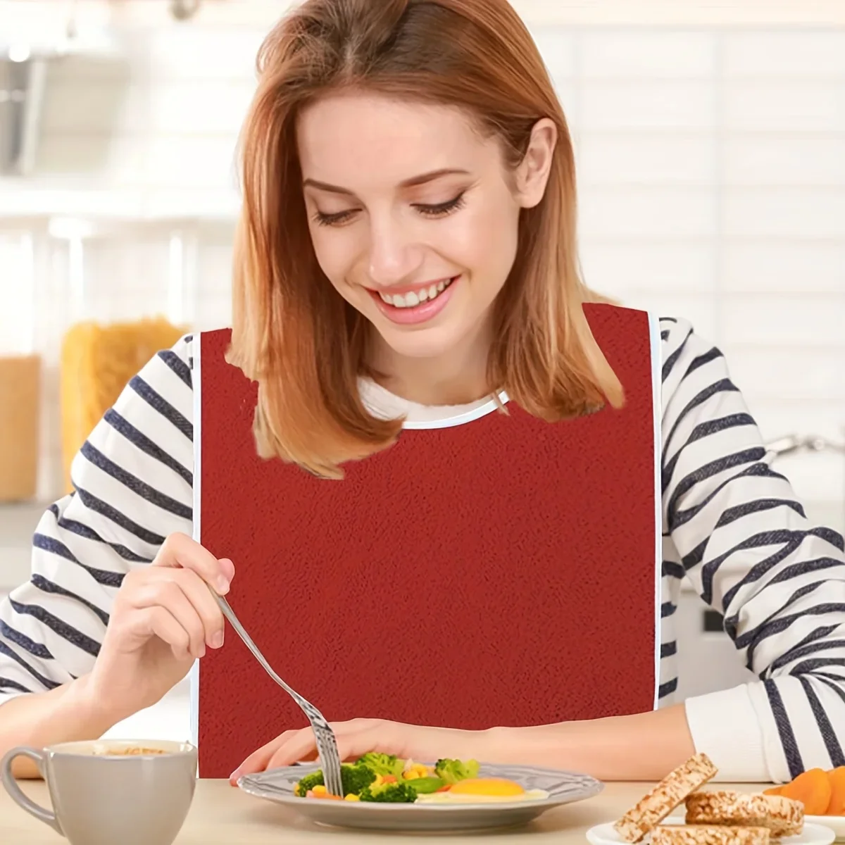 1pc Adult Bib for Eating and Care, Soft and Lightweight Daily Care Apron, Essential Aid for Elderly Mealtime Recovery