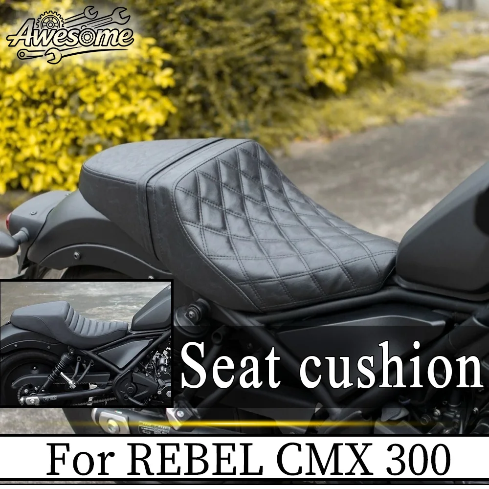 Modified Double Seat Cushion 3 Styles Lattice / Striped Saddle For Fit honda REBEL 300 CMX300 REBEL 500 CMX500