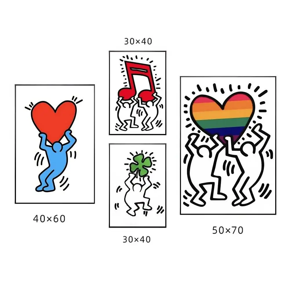 ملصق فيلم K-Keith Haring صور جدارية لغرفة المعيشة ديكور الخريف وغرفة النوم #6