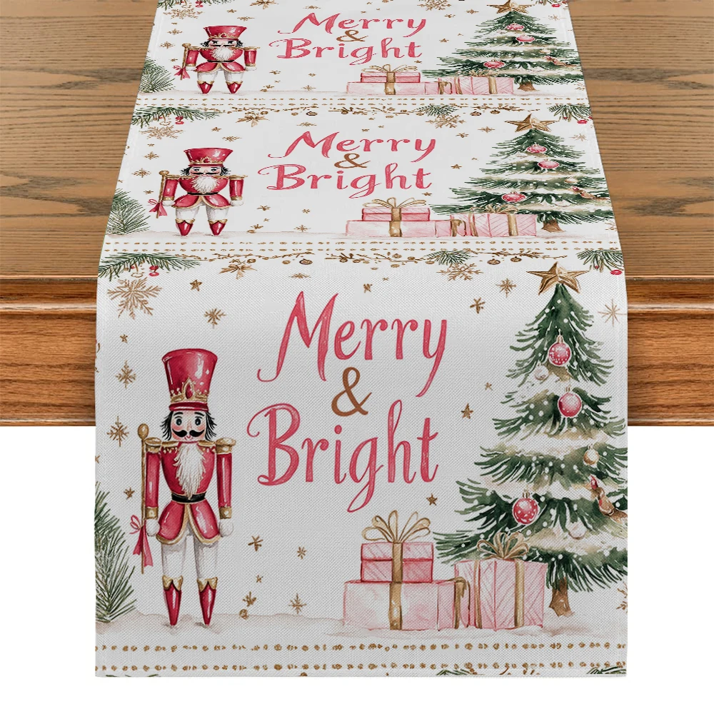 Christmas Nutcracker Table Runners Kitchen Table Decor Farmhouse Washable Dining Table Runner Holiday Party Wedding Decorations