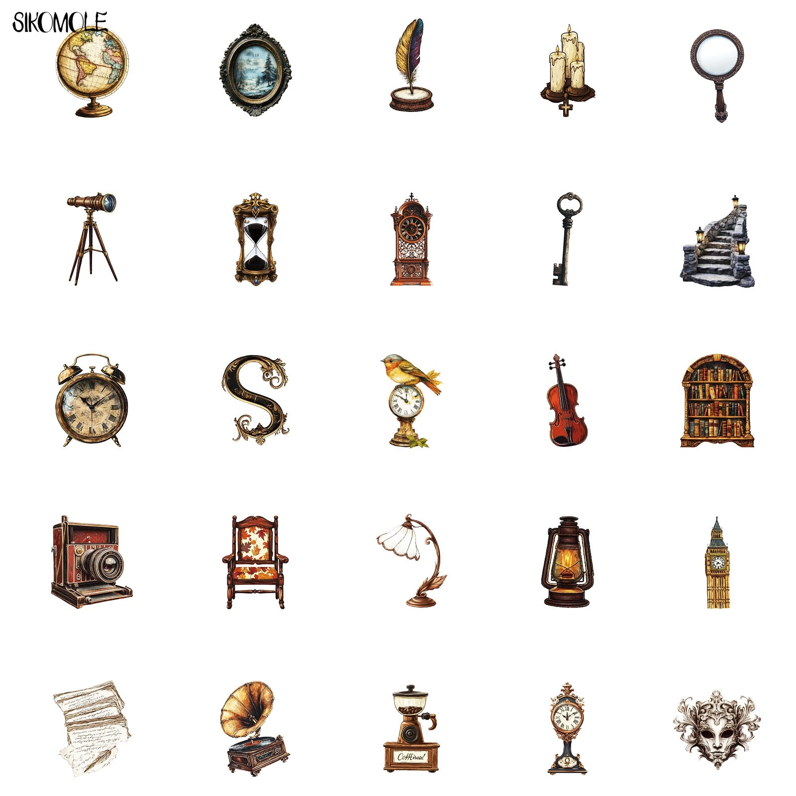 10/30/50PCS ย้อนยุควินเทจยุโรปศิลปะกราฟฟิตี้สติกเกอร์ความงามยุคกลางหนังสือ DIY ของเล่นกระเป๋าเดินทางสติ๊กเกอร์รูปลอกแพ็ค