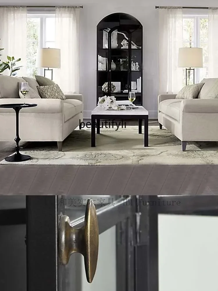 178 미국식 원목 유리 와인 캐비닛 사이드보드 캐비닛 완벽한 수납 전시 캐비닛 라이트 럭셔리 벽 책장