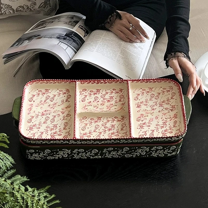 Chinese fruit plate with lid storage box New Year's nut plate