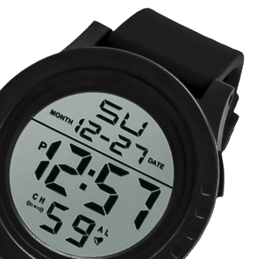 

Digital LED Sport Watch 30M Waterproof for Men Women Stopwatch Countdown Dual Time Black Alarm Clock Luminous Display Day Date