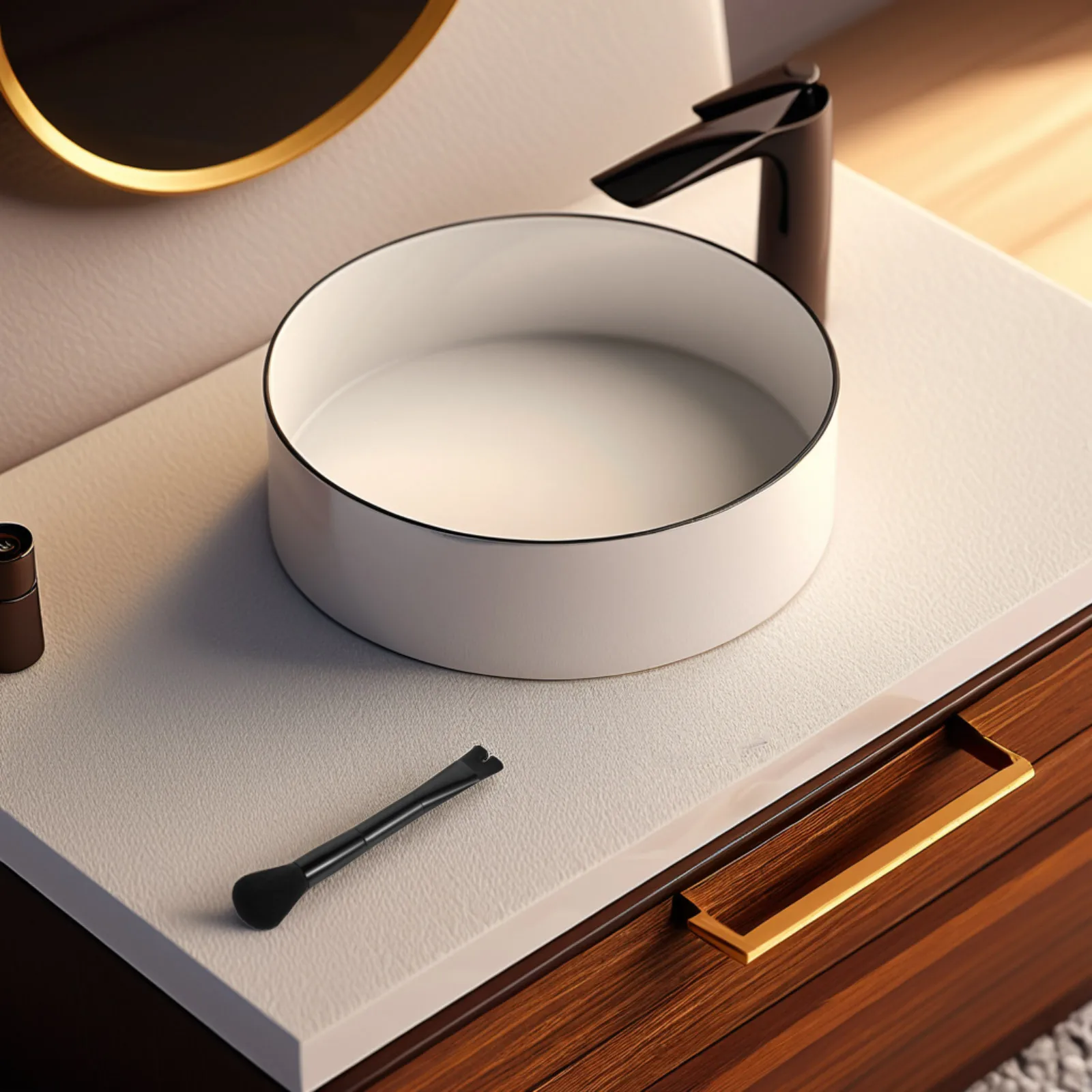 Dwustronny pędzel do konturowania nosa z ukośnym kształtem do nakładania podkładu w płynie, korektora, pudru i blendowania makijażu twarzy.