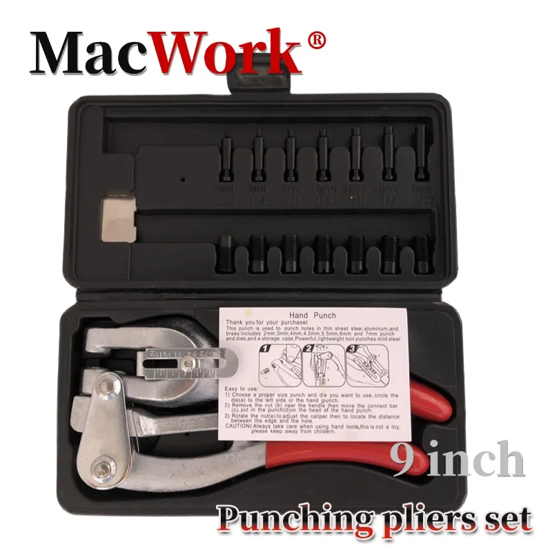 

9 inch Punching Pliers Set Mechanical Toughbuilt Leather Punch Multitool Punching Forceps Tools Suitable for Woodworking, etc