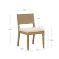 Linus Modern Upholstered Dining Chair With Solid Rubberwood Legs In A Wire-Brushed Brown Finish, Light Brown