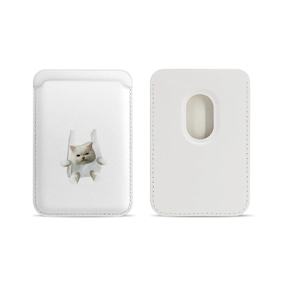 Lustige Katzen-Leder-Kartenhülle für Magnetische Hüllen, Geeignet für alle iPhones, für Magsafe-Kartenhalter, Handy-Rückentasche – Detail 5