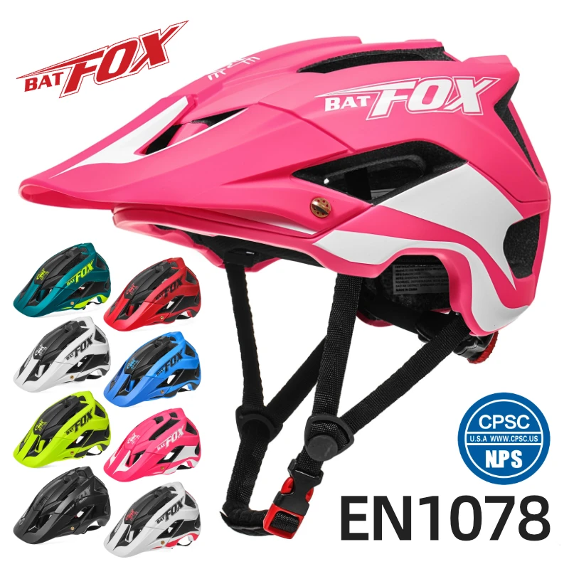 

BATFOX cycling helmet woman pink cross helmet for mtb bike Outdoor Removable Integrally-Molded Ultralight Riding Bicycle Helmet