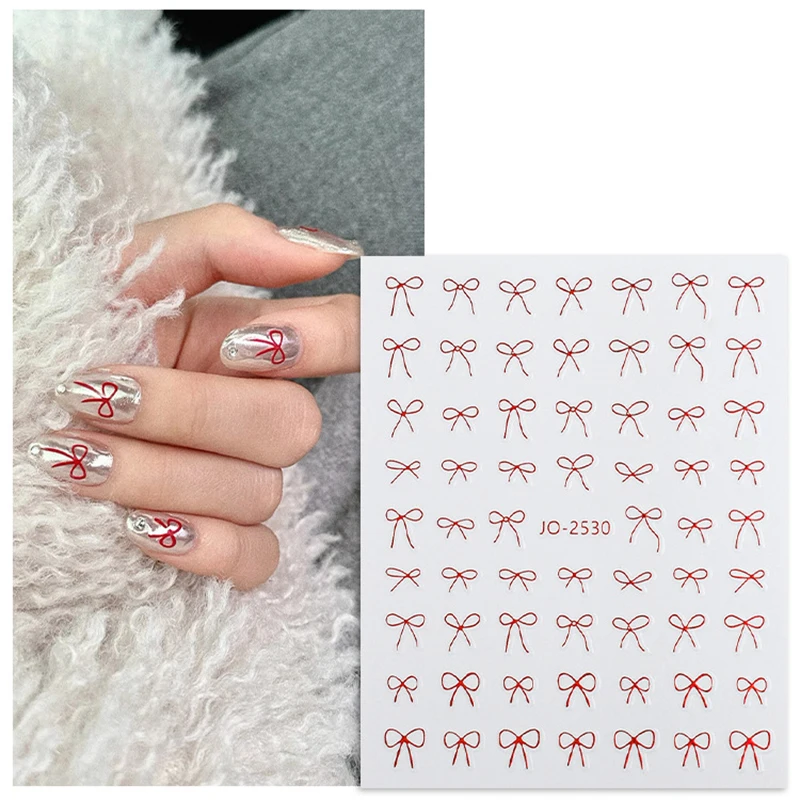 Minimalist Line Bow Nail Art Stickers Decal Ultra-Thin Self Adhesive Nail Stickers For Nail Art Decoration Nail Decals For Women