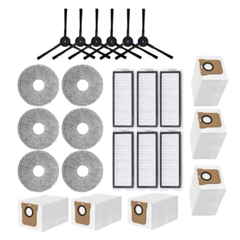 B25B Side Brush Hepa Filter Mop Cloth Dust Bag 24PCS For JONR P20 PRO/T5 Pro Robot Vacuum Cleaner Replacement Parts