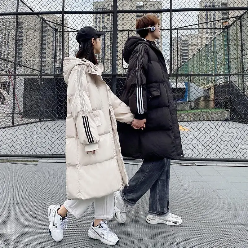 Couple outfit winter cotton jacket French Korean version knee length cotton jacket winter men's cotton jacket