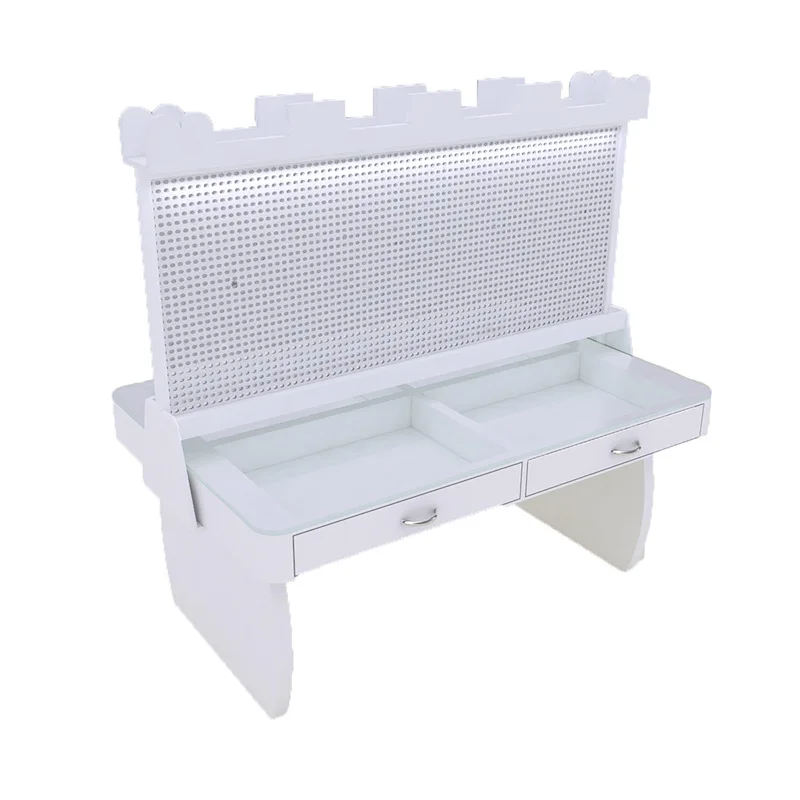 

Children's indoor play equipment, hole wall glass display children's painting table customizable