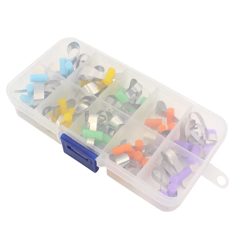 50pcs/Box Dental Metal Matrices Bands Retainerless Automatrix with Locker Forming Sheet Orthodontic Sectional Contoured