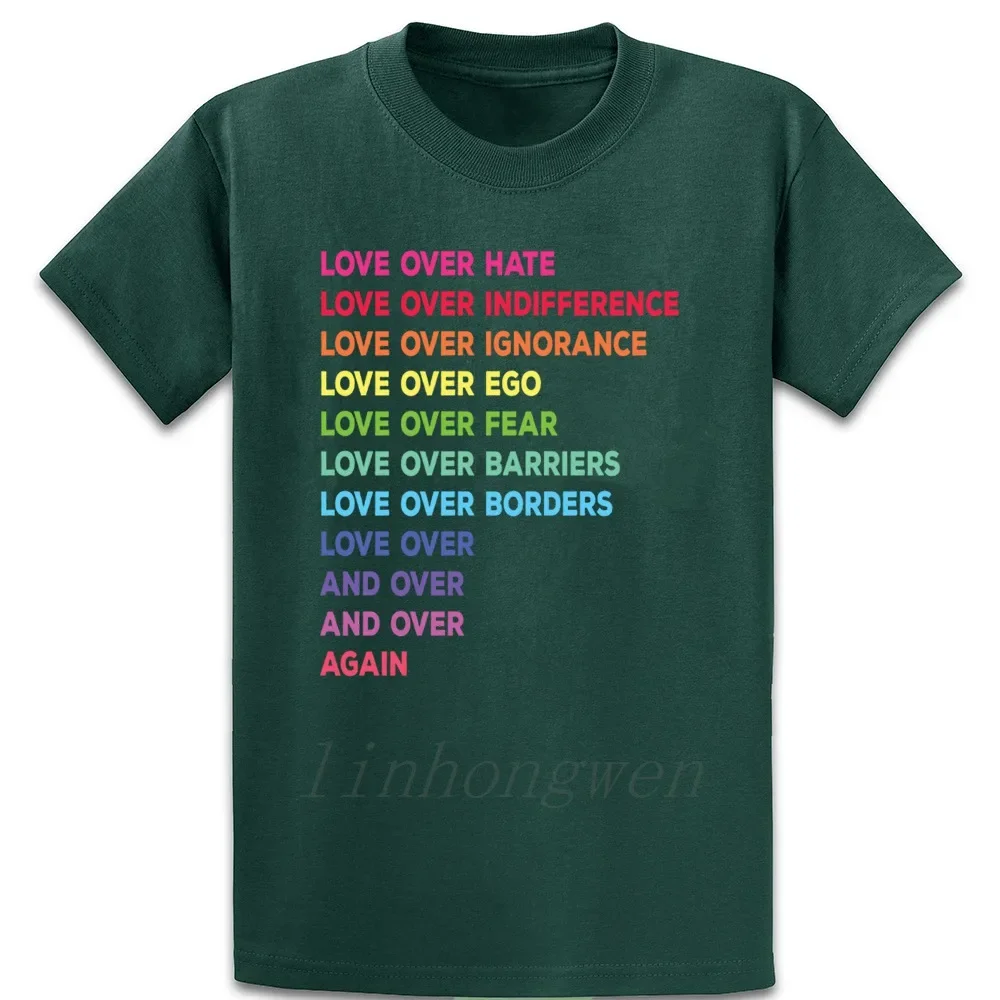 Love Over Hate Love Over Indifference T Shirt Summer Costume Knitted Round Collar Casual Crazy Leisure Cotton Shirt