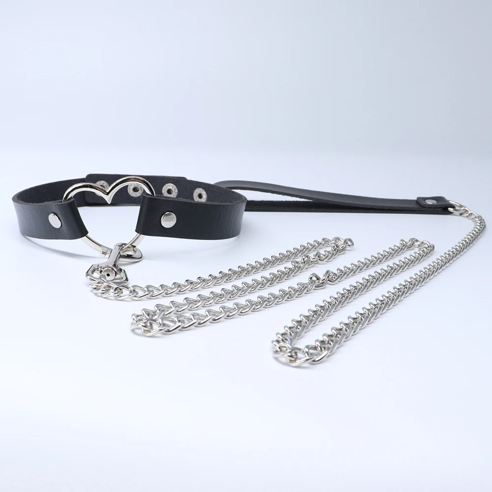 Bdsm بولي Leather الجلود المختنق مع سلسلة المقود النساء عبودية ربطة القوس فيونكة طوق الجلود الرقيق المثيرة طوق الخاضعة ناضجة الملحقات