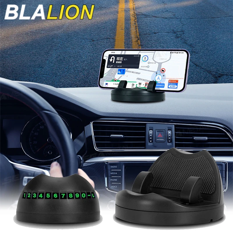 BLALION Dashboard Car Phone Mount Holder 360° Rotation Car Navigation Holder One-Handed Operation Anti-Slip Rubber Phone Support