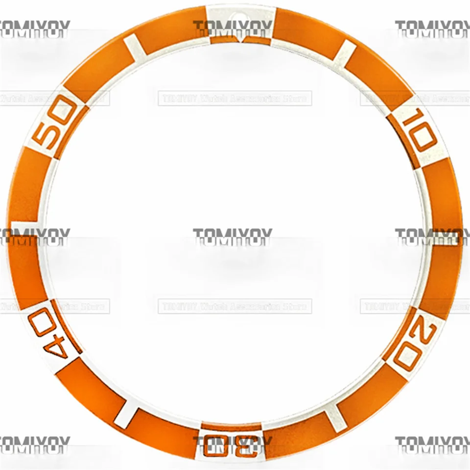 ขอบแบนอลูมิเนียมสีดำเขียวแดงน้ำเงิน38มม. × 31.5มม. เหมาะสำหรับนาฬิกากลไกผู้ชายของ Seiko