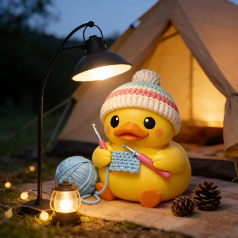Crochet Buddy Duck Handwoven Figurine – Cute Home Decor Ornament, Perfect Gift for Friends Display
