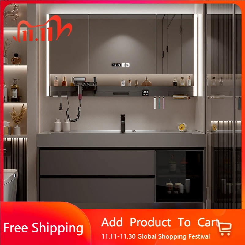 

Modern Simple Bathroom Cabinets Luxury Toilet Vintage Vanity Bathroom Cabinets Storage Mirrors Mueble Organizador Furniture