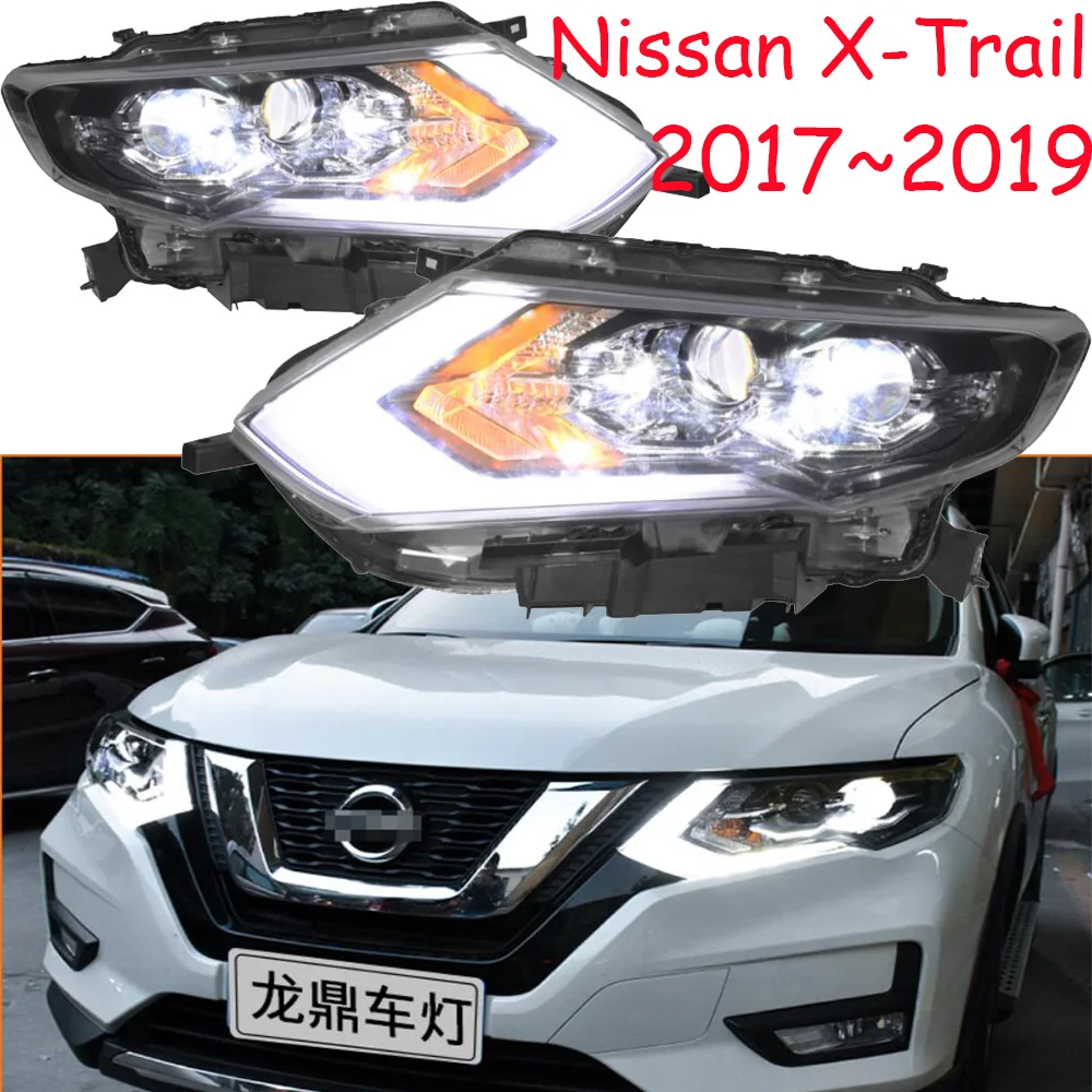 car bumper headlamp X-Trail headlight Rogue XTrail X trail 2017~2019y LED DRL car accessories HID xenon X-trail front light fog