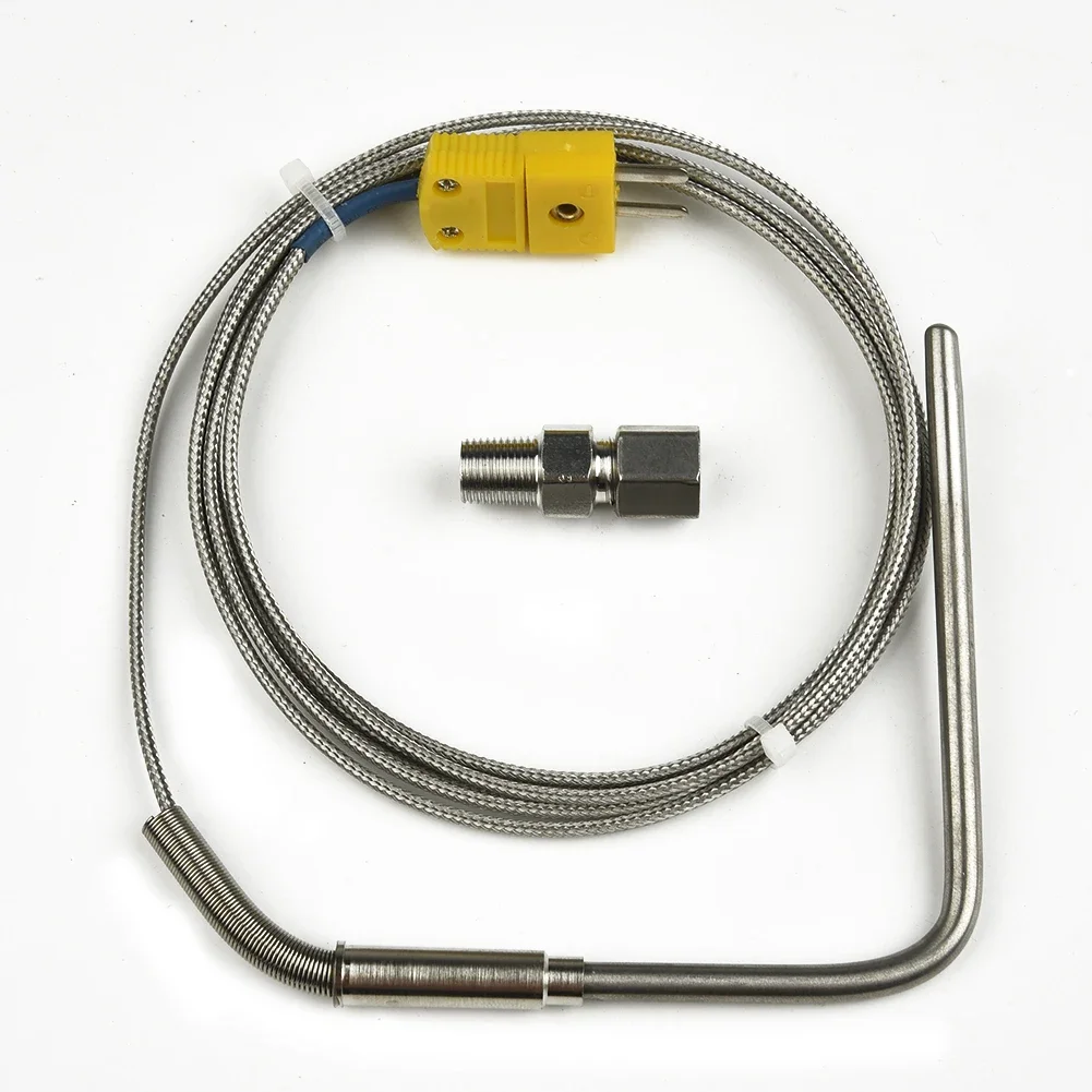 2M K-Type Thermocouple Control Thread Sensor Insulation Male Plug EGT Stainless Steel Thermocouples Adjustable Pressure Lock