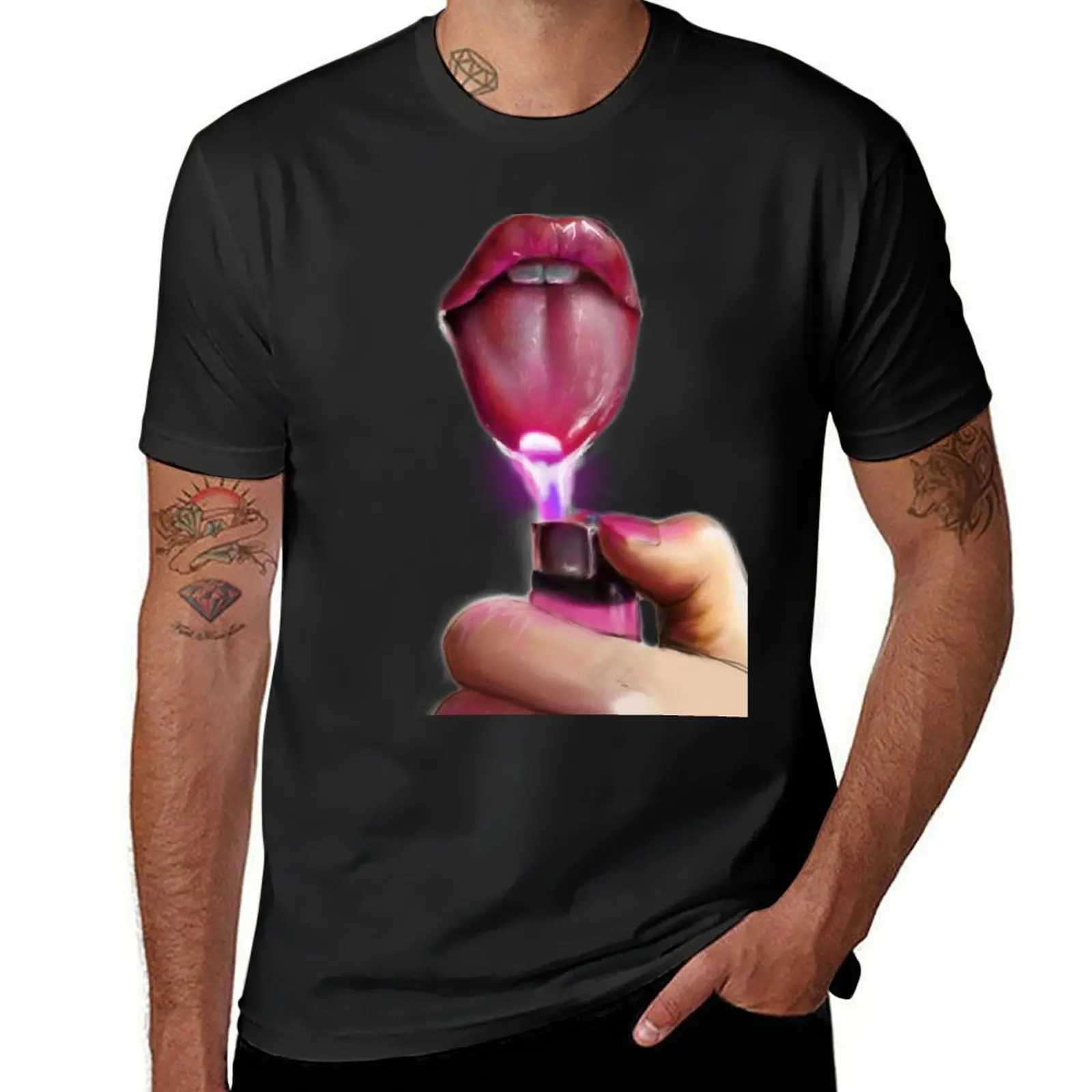 

Lips Only I Am A God Crazy Pink T-Shirt funny gifts summer shirt luxury t-shirt baggy shirts mens designer clothes