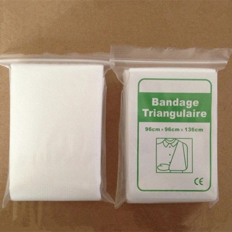 10Pcs Outdoor Emergency Self-rescue Survival Triangular Bandage Bandaging Bandage Hemostatic Non-woven Fabric 96x96x136cm