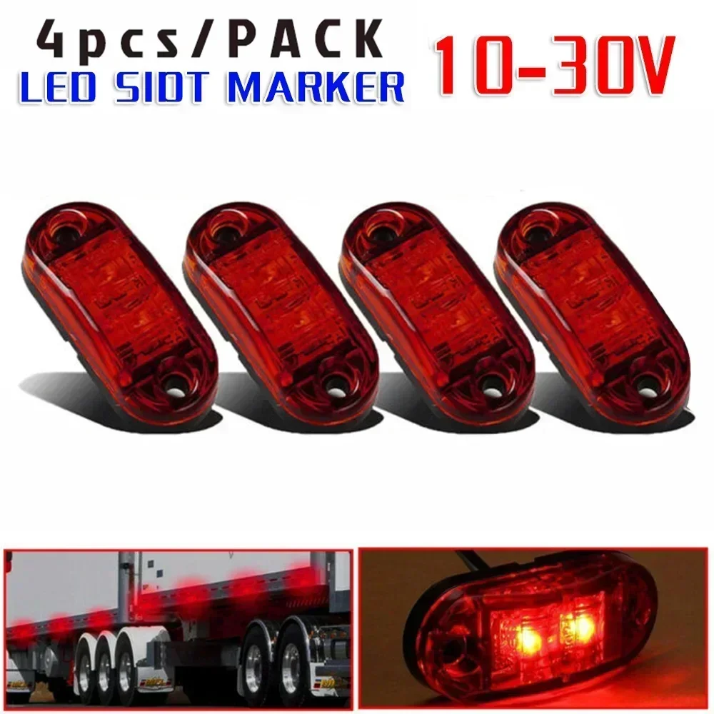 

Carhome 4PCS LED Front Side Marker Indicator Light Rear Tail Light 12V 24V DC IP68 Waterproof Side Marker Lamp For Truck Van Tra