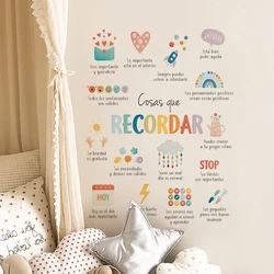 Spanish Things to Remember Spanish Therapy Office Decor Wall Stickers for Kids Room Bedroom Nursery Home Decoration Wall Decals