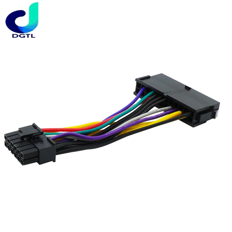 14cm 24Pin To 12Pin Power Cable ATX 24-Pin Female To 12-Pin Male PSU Converter Adapter For Acer Q87H3 18AWG Computer Accessories