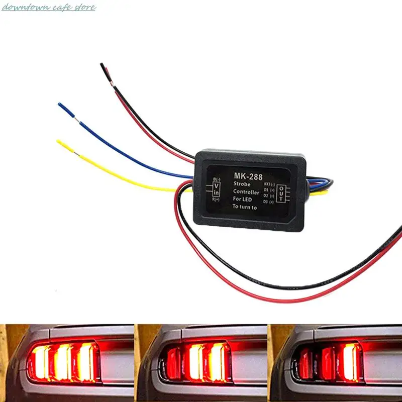 1X Car For taillamp Front or Rear Turn Signal Light 3-Step Sequential Dynamic Chase Flash Module Boxes