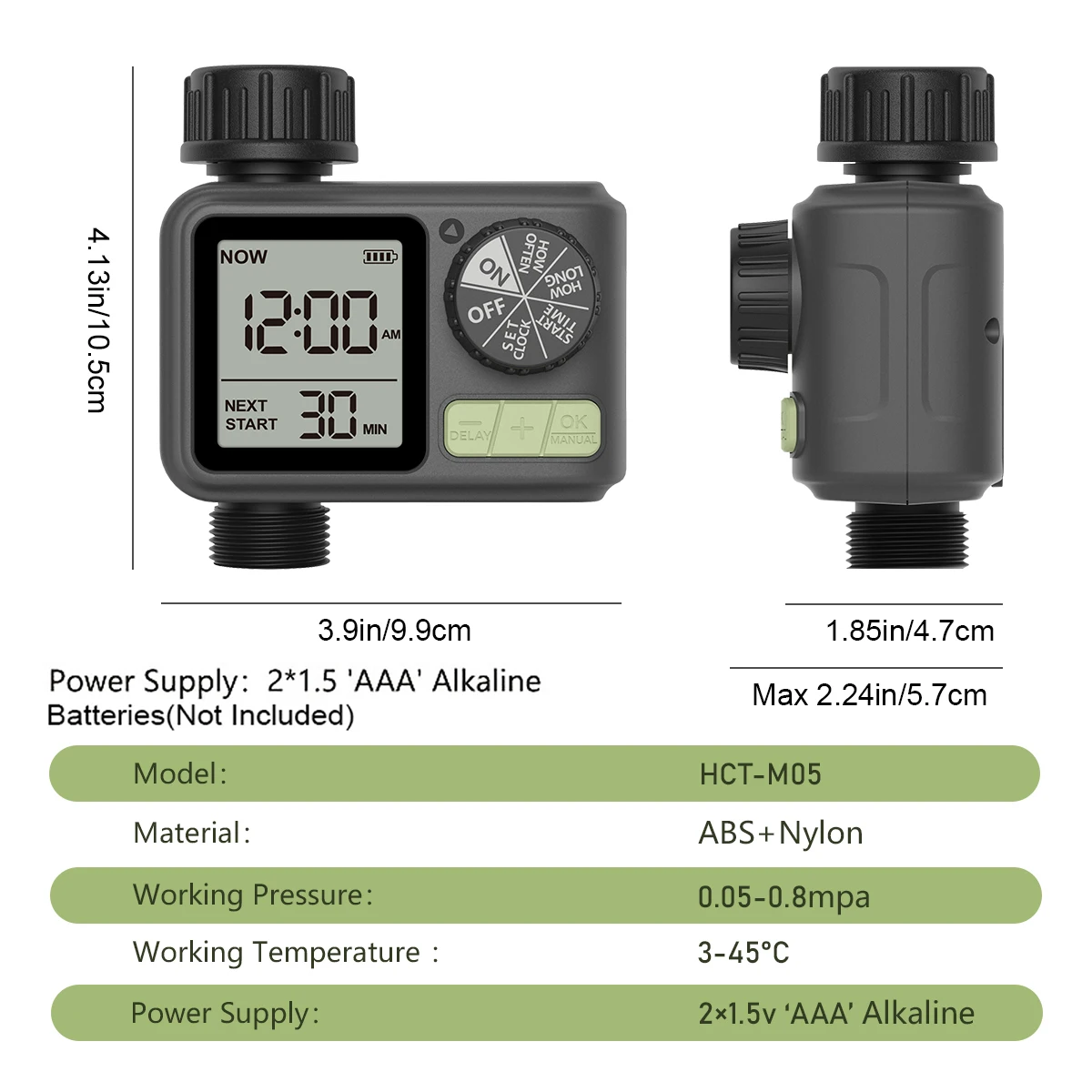 Eshico HCT-M05 Automatic Water Timer 2024 Eshico Newest Sprinkler Smaller and Easy to Installation 4.72 x 3.94 x 2.56 inches