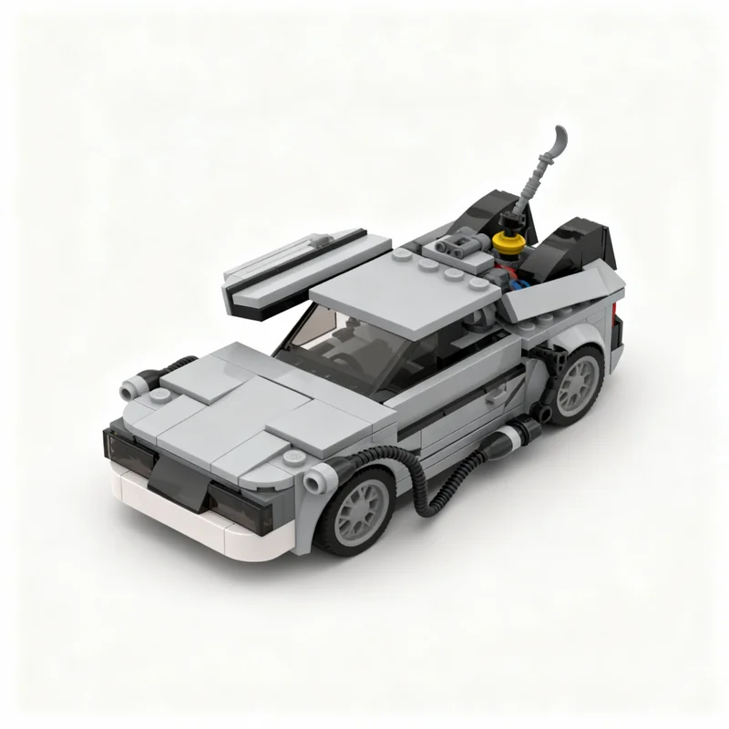 208 Piezas MOC Back to the Future, Máquina del Tiempo Delorean, Bloques de Construcción Modelo City Champions, Juguetes de Construcción, Regalos de Navidad, Ladrillos para Niños