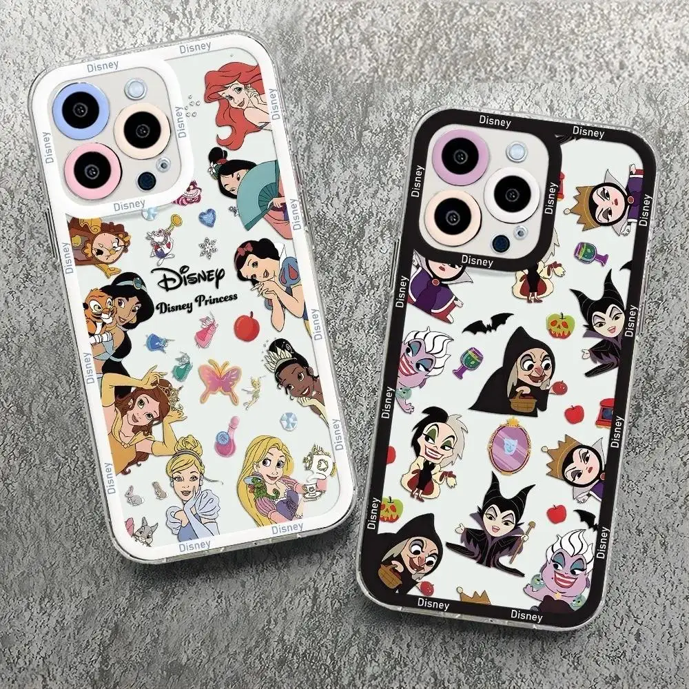 Disney Princess Queen Cute Case For Xiaomi Redmi Note 13 Pro 12 11 10 Plus 13C 12C 9C 9A Cover Soft Silicone Capa Transparent