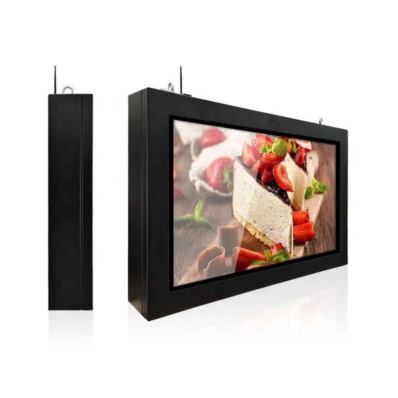 43 49 55 65 inch outdoor wall mounted waterproof advertising digital signage, 2000 nits IP65 electronic LCD signs monitor