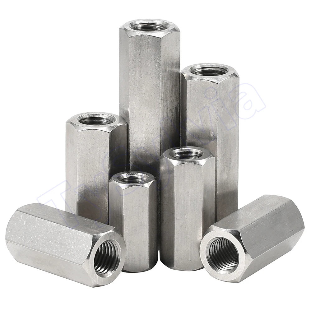 304 Stainless Steel Left & Right Hand Thread Hex Coupling Nut M3-M20 Hex Spacer Motherboard Standoff Connecting Column