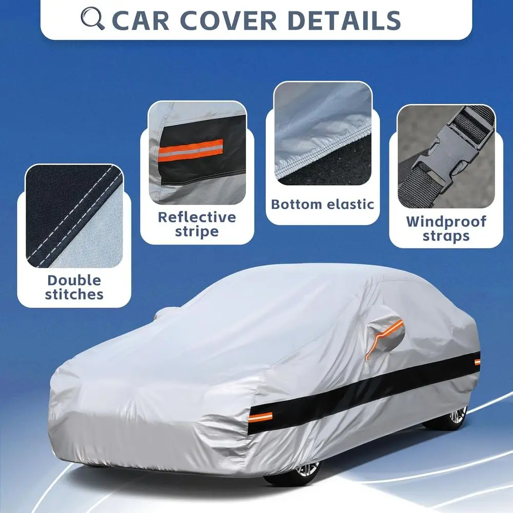 غطاء سيارة مخصص مكون من 10 طبقات لسيارة تويوتا كامري 1996-2024، غطاء خارجي مقاوم للماء والأشعة فوق البنفسجية لجميع الأحوال الجوية، Si #4