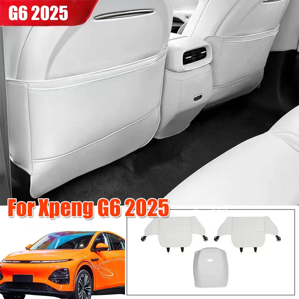 

For Xpeng G6 2025 Seat Back Kick Protector, Backseat Kick Mat Seat Cover Waterproof Armrest Box Anti Kick