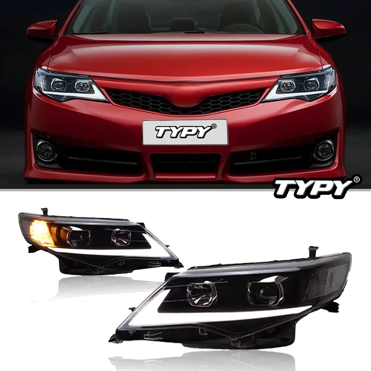 

Автомобильные фары TYPY для Toyota camry, фары 2012-2014, светодиодные фары для проектора, дневные ходовые огни, автомобильные аксессуары