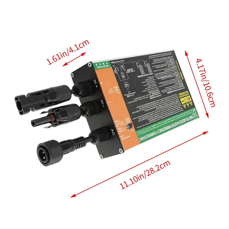 MPPT Photovoltaic Grid Tie 600W DC 18-50V To AC 110V Mini On Grid Inverter For Home MPPT Solar