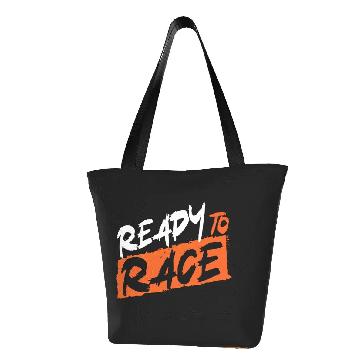 Ready To Race Grocery Shopping Tote Bags Motorcycle Rider Racing Sport Canvas Shoulder Shopper Bags Large Capacity Handbags