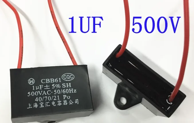 CBB61 500V Fan Starting Capacitor 0.33uf/0.47uf/0.68uf/1UF/1.2/1.5/2/2.5/3/4/5/6/10uf/15uf/16uf 500v