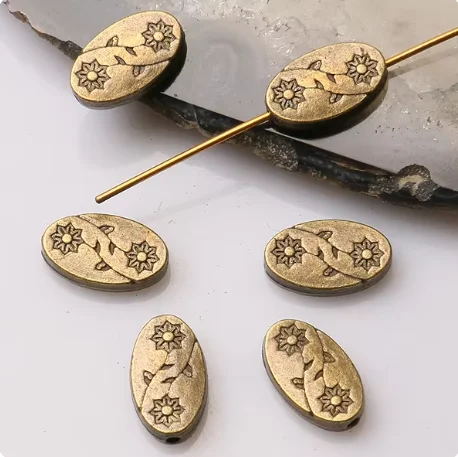 

20pcs 13*8mm antiqued bronze oval shaped 2sided zinc alloy beads HWEF3496 for Jewelry making