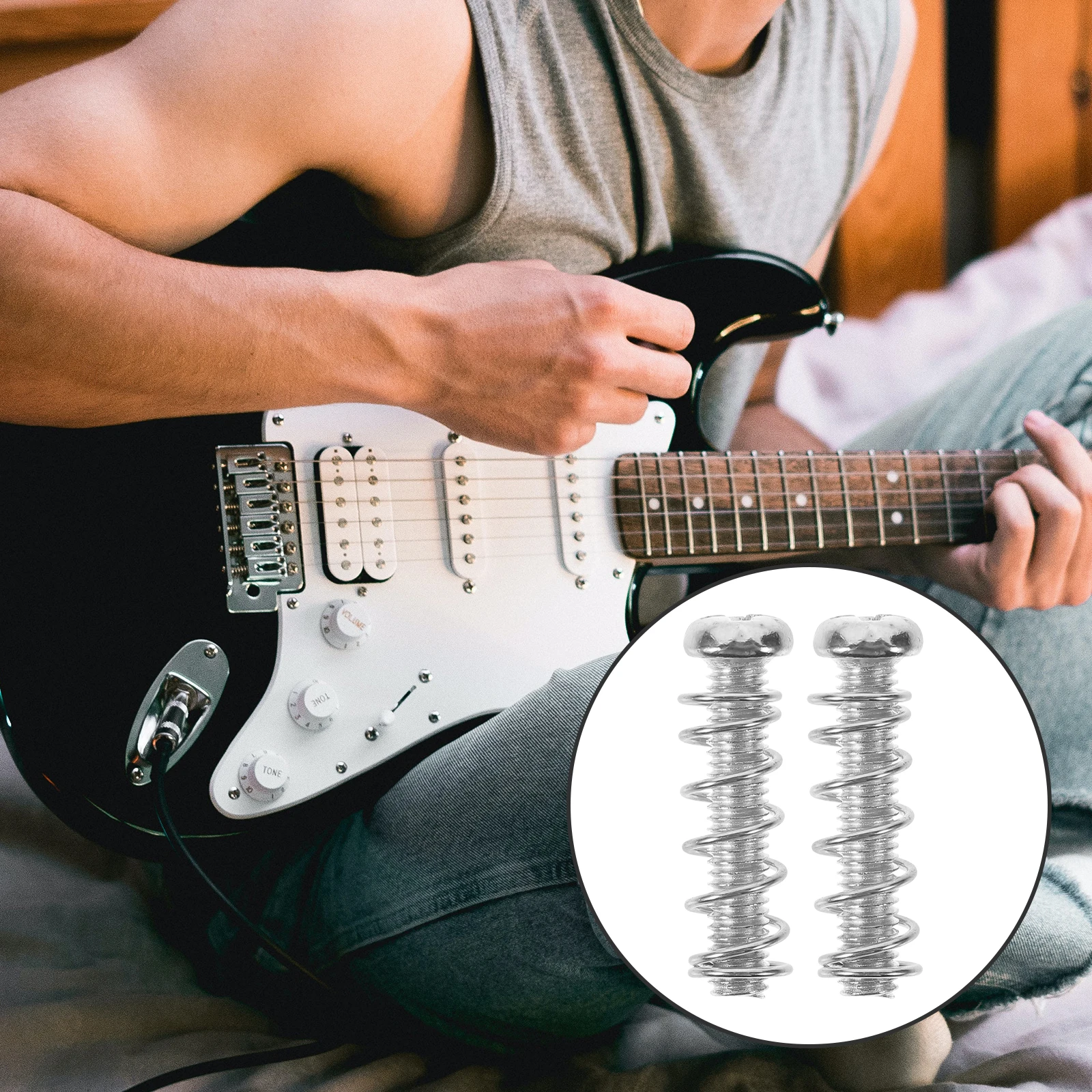 

Tremolo Bridge Screws Ponticello Accessories Guitar Stabilizing Device Spring Electric Saddles